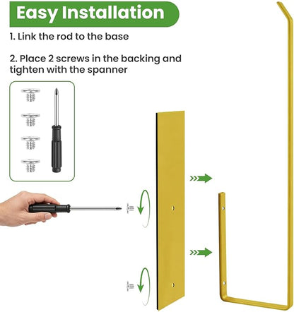 Gold Paper Towel Holder, Magnetic Paper Towel Holder for Fridge, Toilet Paper Roll Holder Magnet Towel Rack Wall Mount Fridge Organizer for Paper Towels Rolls Bathroom Pantry RV Kitchen Storage Golden