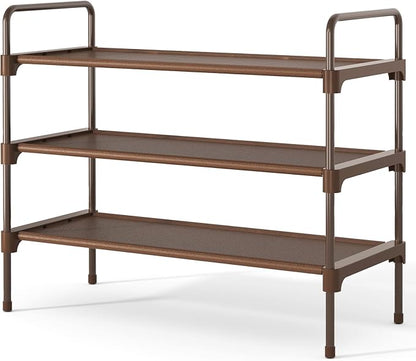 Kitsure Shoe Rack for Closet, Sturdy and Long-Lasting Shoe Shelf, Shoe Rack for Entryway, Personalized DIY Shoe Organizer, Shoe Rack Organizer for Space-Saving, 27.6" x 11.8" x 22.6", Brown