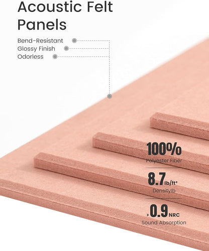 Fluxynara Felt Bulletin Board Tiles -28"x18" Cork Board Alternative for Office Decor, Push Pin Board Wall Organizer 6-Pack - Pink