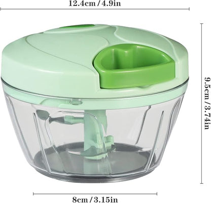 Cambom Manual Food Chopper Vegetable Cutter, Hand String Vegetable Chopper Onions Cutter for Vegetable Fruits Nuts BPA Free Food Safe Material, 550ml Green