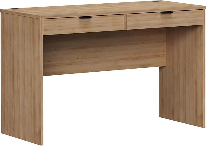 Prepac 46" Writing Desk – Computer Desk with 2 Drawers, Light Oak Office Desk for Home Office or Bedroom