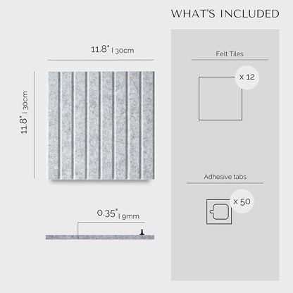 Large Bulletin Board 48x36- Office Wall Organizer Replace Your Old Cork Boards for Walls for Office Decor -12-Pack Felt Wall Panels to Use in Home Office Decor, Classroom Decor (Marble)