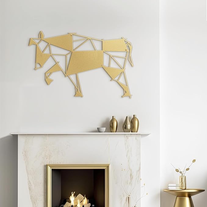 SIGNLEADER Metal Wall Art Decor Stubborn Donkey Modern Abstract Wall Sculpture Hangings Home Decoration for Living Room, Bedroom, Bathroom, Kitchen, Outdoor - 24" Gold