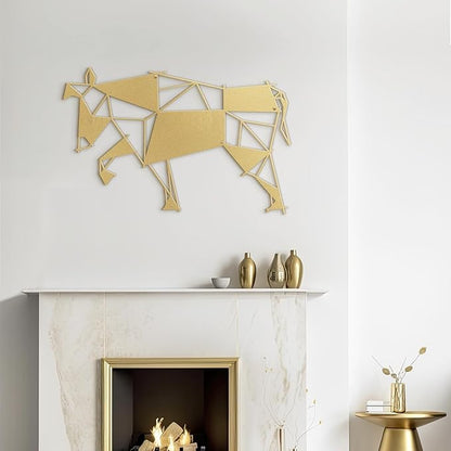 SIGNLEADER Metal Wall Art Decor Stubborn Donkey Modern Abstract Wall Sculpture Hangings Home Decoration for Living Room, Bedroom, Bathroom, Kitchen, Outdoor - 18" Gold