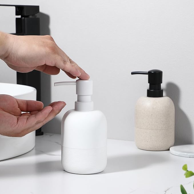 GalDal Soap Dispenser White,Hand Soap Lotion Dispenser for Bathroom Countertop,Soap Dispenser for Kitchen.