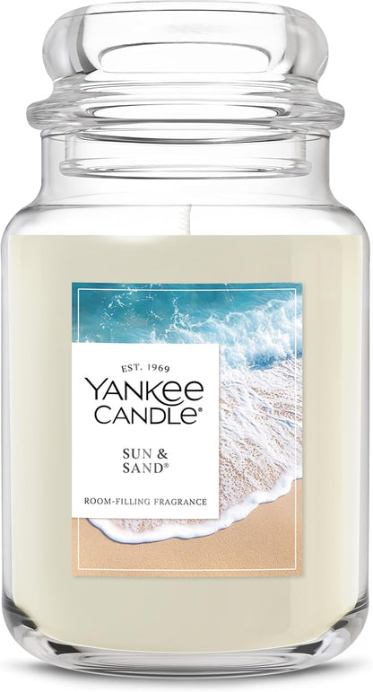 Yankee Candle Sun & Sand, Scented Candle, 22oz Large Jar with up to 150 Hour Burn Time, Giftable