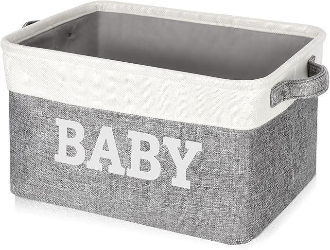 Lukeline Large Gift Basket Empty 15.5 x 11.6 x 9.4, Baby Storage Basket Shower Gifts for for Newborn Baby Essentials, Diaper Caddy Organizer with Handles, Decorative Baskets for Home Decor Shelves