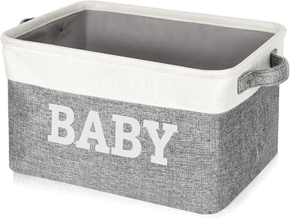 Lukeline Large Gift Basket Empty 15.5 x 11.6 x 9.4, Baby Storage Basket Shower Gifts for for Newborn Baby Essentials, Diaper Caddy Organizer with Handles, Decorative Baskets for Home Decor Shelves