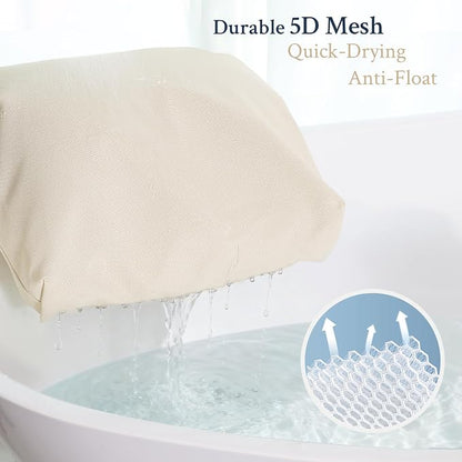 Luxury Bathtub Pillow, Skin-Friendly Cushion, Support Back, Neck & Head, Non-Slip, Adjustable Thickness Fits All Tub, Washable & Quick-Drying - Gift for Christmas Birthday Father's Day