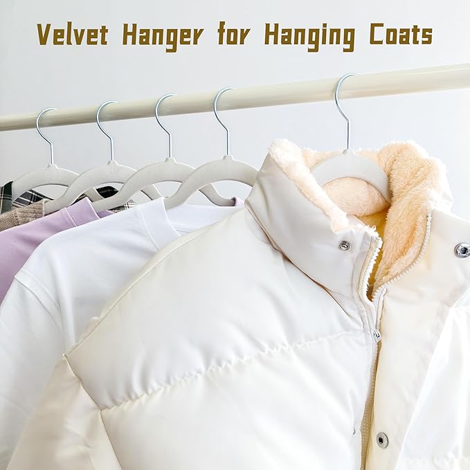Gray Velvet Hangers 60 Pack, Anti-Slip Slim Space Saving Hangers with 360° Swivel Hook, 17.7 Inch Velvet Clothes Hangers for Coats,Sweater,Jackets,Dresses, Shirts, Suits & T-Shirts (Gray, 60)
