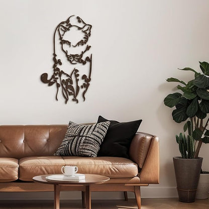 SIGNLEADER Metal Wall Art Decor Leopard Minimalist Modern Abstract Wall Sculpture Hangings Home Decoration for Living Room, Bedroom, Bathroom, Kitchen, Outdoor - 18" Bronze