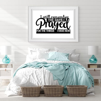 Jetec I Still Remember The Days I Prayed Sign Inspirational Table Blessed Signs Motivational Decor Farmhouse Table Home Centerpieces Faith Wooden Shelf for Living Room Office(Classic Style)