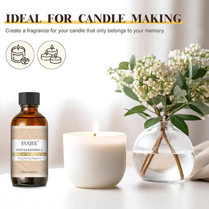 EUQEE Snickerdoodle Fragrance Oil, Premium Grade Essential Oil with Glass Dropper for Soap Making, Bath Bombs, Diffuser, Home Aromatherapy (2.02 Fl oz/60 ml)