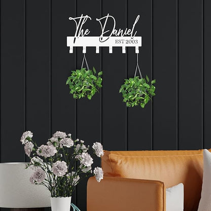 Customized Meaningful Phrase Key Holder Wall Mount,Black Exquisite Metal Key Hanger for Wall,Key Hooks with Screw for Hallway,Office,Kitchen Decor