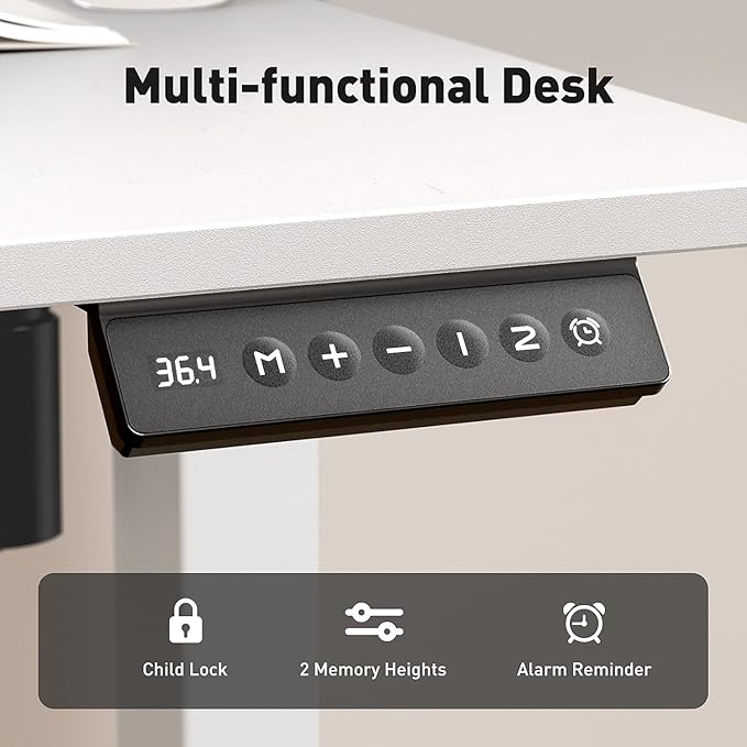 Electric Standing Desk Adjustable Height 40 x 24 Inch, Small Sit Stand Desk, Stand up Desk for Home Office, Computer Workstation (Spliced Desktop,White)