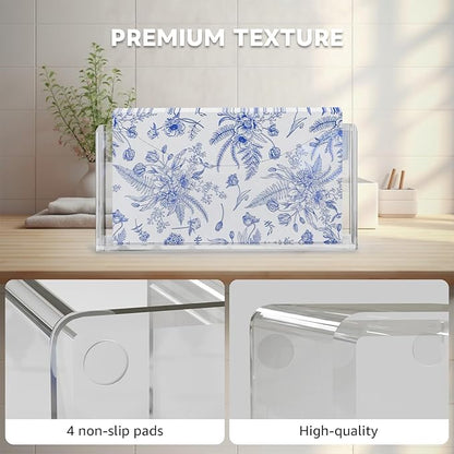 Acrylic Napkin Holder, Clear Waterproof Vertical Guest Towel Holder for Dining Table, Disposable Hand Towels Tray for Bathroom/Hotel/Kitchen