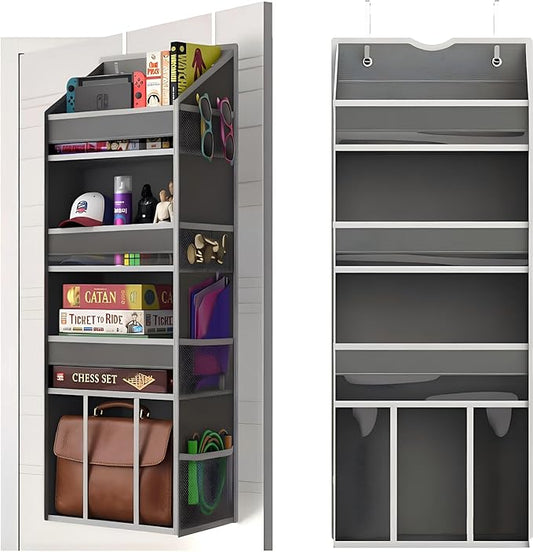 4 Tier Over The Door Organizer - 35lbs Load Hanging Closet Organizer and Storage with Large Pockets, Swing-Proof Behind The Door Organizer for Bathroom Nursery Small Room Essentials