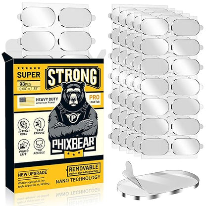 Extra Large-Pro Mounting Putty No Residue with Pull Tab, Strong Double Sided Glue Adhesive Dots Clear Museum Sticky Tack, Picture Hanging Strips Fixed Decor Craft, 0.6 x 1.38 in (98 Pcs)