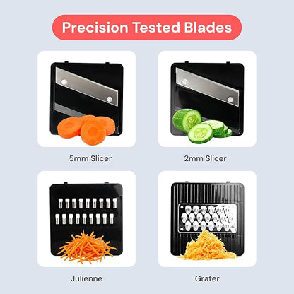 Fullstar Essential Mandoline Slicer for Kitchen - Space-Saving 4-in-1 Fruit Cutter, Cucumber Slicer, Julienne Peeler, Cheese Grater