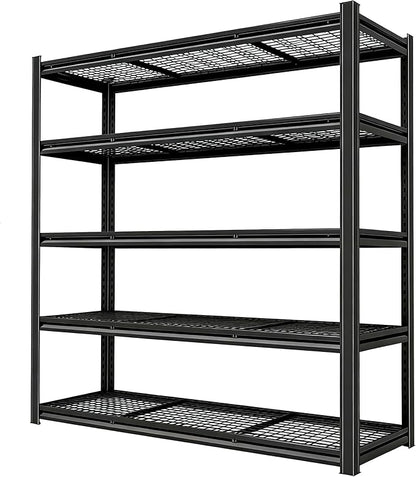 Extra Large 83.8" Hx 55.2" Widex 23.6" D Adjustable Industrial Metal/Steel 6-Shelf-Storage-Rack Heave Duty Utility Tall Garage/Warehouse Shelving Shelves Unit/System for Bin/Shed, Black