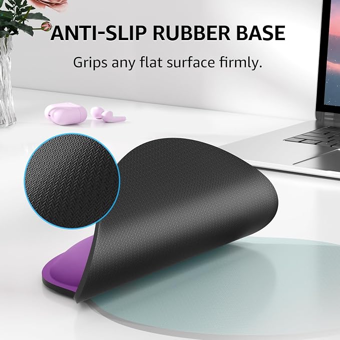 KTRIO Keyboard Wrist Rest & Mouse Pad with Wrist Rest Set, Violet Purple | Memory Foam Wrist Support, Ergonomic Design, Non-Slip Base, Office and Home Use