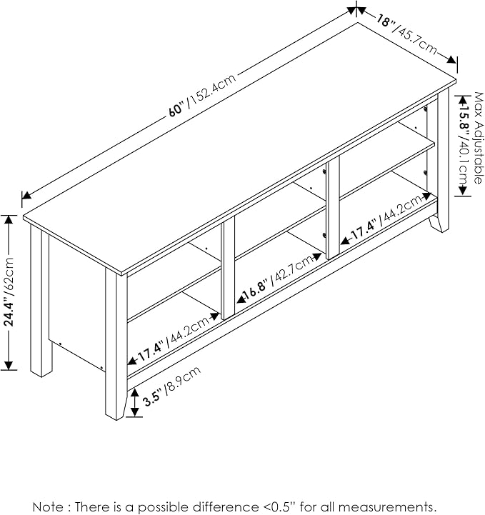 Furinno Jensen TV Stand for TV up to 65 Inch, 2-Tier Grey Entertainment Center, TV Console with Cable Management, for Living Room, Bedroom, Grey Oak