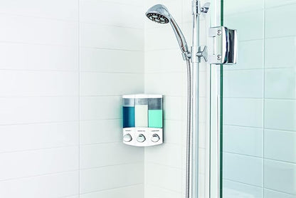 Better Living Products, White 76354 Euro Series Trio 3-Chamber Soap and Shower Dispenser (Pack of 6)