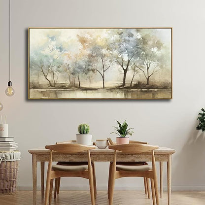 VHMING Abstract Wall Art Artwork Retro Trees Pictures Decor Canvas Painting Framed Ready to Hang Living Room Bedroom and Office Wall Decor 20x40 Inch