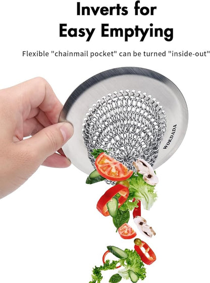 Revolutionary Kitchen Sink Drain Strainer & Sink Stopper/Patented Reversible Kitchen Sink Strainer, Anti-Clogging Sink Strainer Basket, Handmade Kitchen Gadgets, 304 Stainless Steel & Rust-Proof