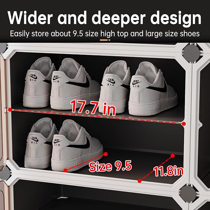 MAGINELS Shoe Rack,Expandable Shoe Cabinet Easy to Assemble. Shoe Storage with Door,Entryway, Closets, Hallway, and Bedroom.Accommodates Up to 24 Pairs of Shoes