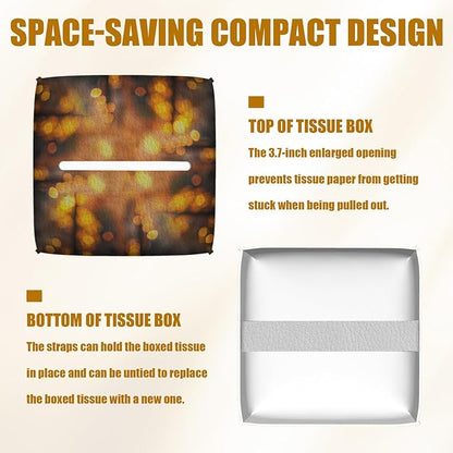 Vintage Wine Glass Tissue Box Cover 2PCS, Leather Tissue Box Holder Square Facial Paper Case Tissue Box Cube Organizer for Bathroom Bedroom Desk Office