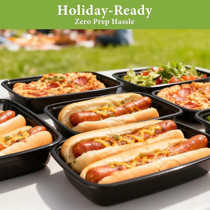 90 Pack 28 oz Disposable Containers with Lids, Meal Prep Containers，Sturdy Leakproof & Food Safe, Microwave, Freezer, Dishwasher Safe Food Storage Containers with Lids Easy Open