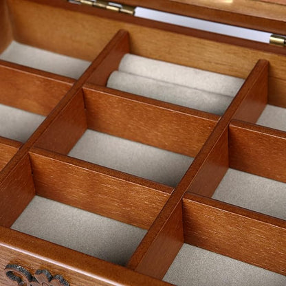 Changsuo Wooden Jewelry Box for Women with, Drawers, Small Jewelry Storage Organizer