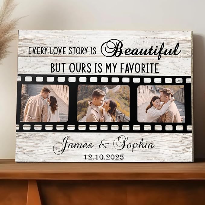 Love Signal Personalized Wall Art for Couples, Custom Photo Print Canvas/Poster/Frame, Wedding, Anniversary, Valentine Day, Birthday Gifts for Him Her Boyfriend Girlfriend, Husband Wife Bedroom Decor