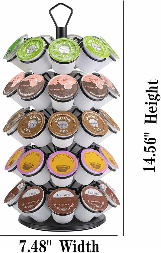 K-Cup Storage Coffee Capsules Pod Holder Carousel Capsule Display Storage for k-cup(45 pods-5 tiers)