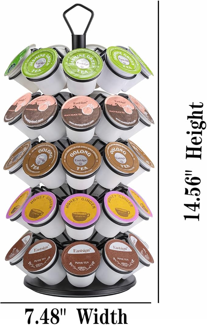 K-Cup Storage Coffee Capsules Pod Holder Carousel Capsule Display Storage for k-cup（45 pods-5 tiers）