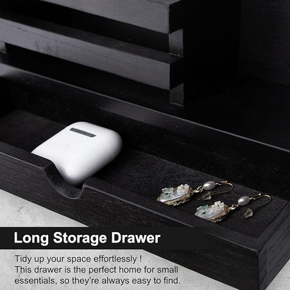 Key Holder Wall Mount, Mail Holder with Storage Drawer and 5 Key Hooks for Coat, Dog Leash, Home Decor Rack, House Accessories, Entry Way Organizer