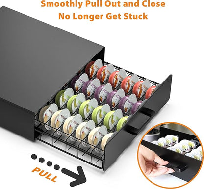 Storage Drawer for Bartesian Pods, Cocktail Pod Holder for Bartesian Capsules Compatible with Bartesian Cocktail Machine, Hold 40 Pods, Countertop Organizer Bar Accessories- Black