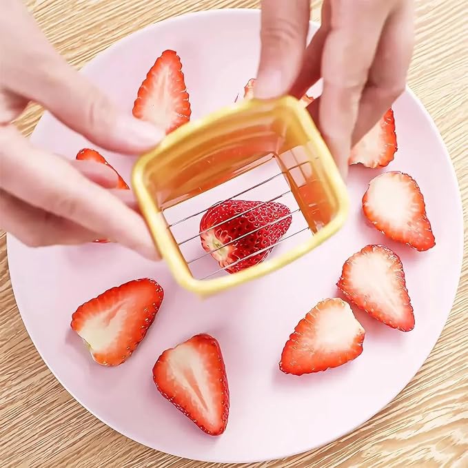 DASZERX® 3PCS Cup Fruit Slicer Set - Quick & Easy Strawberry, Banana, Egg, Mushroom & Salad Cutter - Portable Kitchen Gadget for Perfect Slices - Speedy & Efficient Slicing for Every Meal