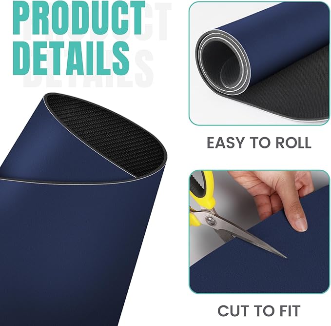 WISELIFE Coffee Mat Super Absorbent Dish Drying Mat Coffee Bar Accessories Match with Machine Large Drying Mats for Kitchen Counter 18" W x 32" L, Blue