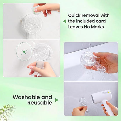 LUXEAR Suction Cup Hooks 4 Pack, Shower Hook Waterproof Vacuum Damage-Free Suction Hangers for Bathroom Kitchen Removable Reusable Suction Holders for Towel Loofah Bathrobe Christmas Wreath Decor