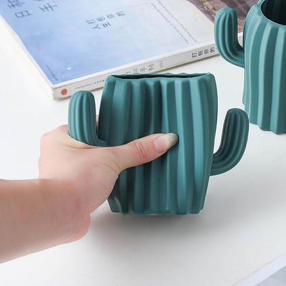 Silicone Pen Holder Cactus Pencil Holder Cute Pens Cup for Desk for Kids Office Decor Desk Accessories Pen Pot Desk Organizer (Dark Green,2 Pack)