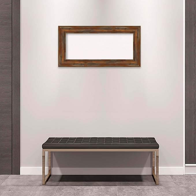 Amanti Art White Cork Board for Wall, 18x36 Vision Board with Brown Wood Frame, Medium Corkboard Office Decor for Home Organization, Country Rustic Corkboard Pinboard to Display Items for Home