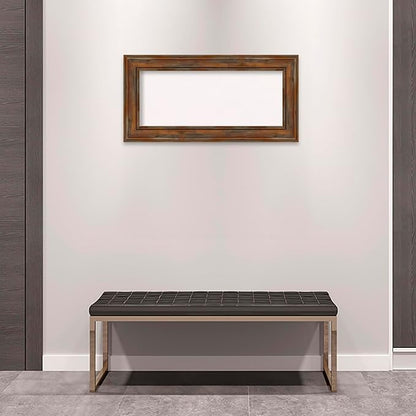 Amanti Art White Cork Board for Wall, 18x36 Vision Board with Brown Wood Frame, Medium Corkboard Office Decor for Home Organization, Country Rustic Corkboard Pinboard to Display Items for Home