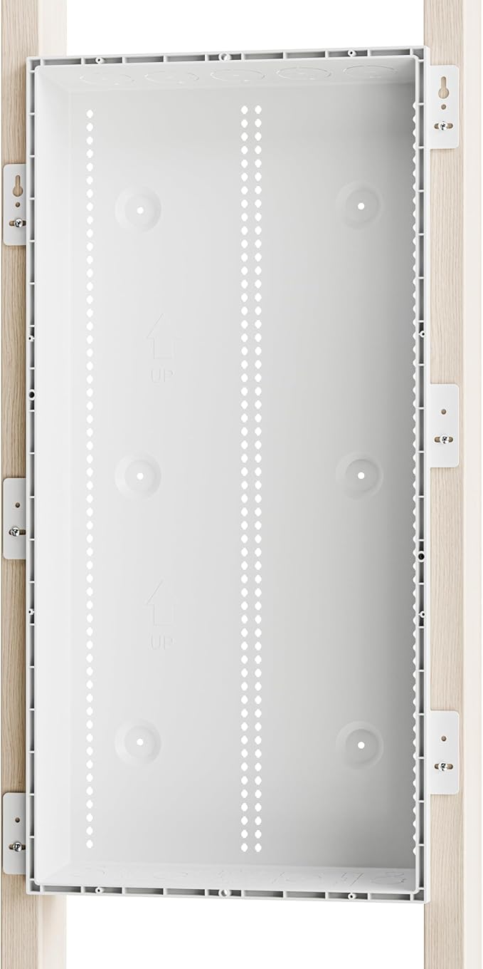 Legrand - On-Q 30 Inch Media Enclosure, WiFi Electrical Box, Cable Management Box for Distribution of Networking Service, Recessed Media Box Lets Signal Through, White, ENP3050NA