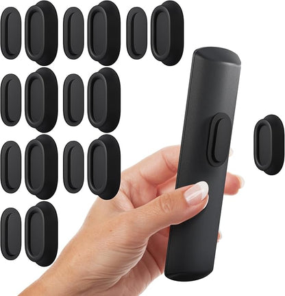 8 Pack Magnetic Remote Control Holder Wall Mount, Upgraded Silicone Remote Control Organizer Strong Adhesive TV Remote Charger Holder Caddy Back of TV (Black)