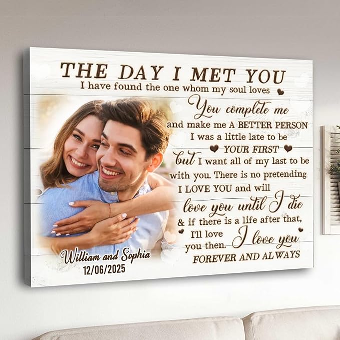 Love Signal Personalized Wall Art for Couples, Custom Photo Print Canvas/Poster/Frame, Valentine Day, Wedding, Anniversary, Birthday Gifts for Him Her Boyfriend Girlfriend, Husband Wife Bedroom Decor