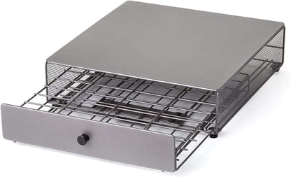 Nifty Cocktail Beverage Bartesian Capsule Drawer – Holds up to 36 Capsule Pods, Smooth Glide Rolling Drawer, Silver, Countertop Bar Organizer