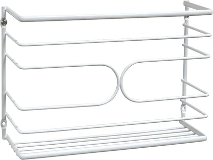 Deco Brothers Wall Mount Kitchen Wrap Organizer Rack, White