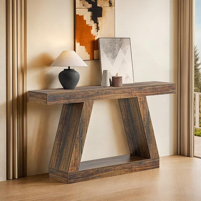 Spaco 55'' Long Console Table,2 Tier Farmhouse Narrow Entryway Table Sofa Table with Storage,Wood Behind Couch Table for Living Room, Hallway,Foyer